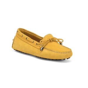 ANTICA CUOIERIA Yellow Made In Italy Suede Car Shoes